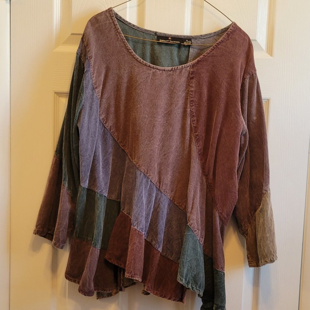 Long sleeve patchwork bohemian top